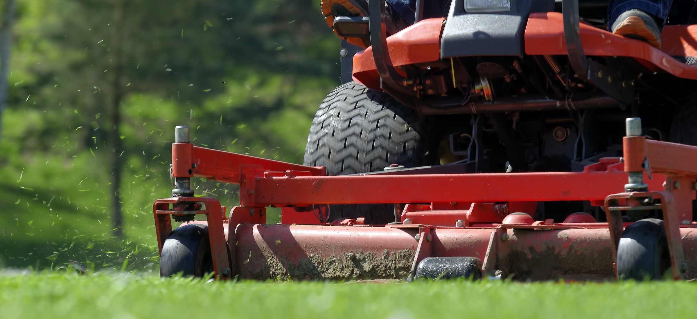 Lawn Mower Red Cutting Grass